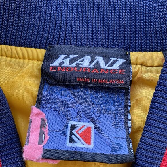 Vintage 90s Karl Kani Satin Jacket XXL Yellow Baseball Varsity Rap Hip Hop 2XL - Picture 4 of 11